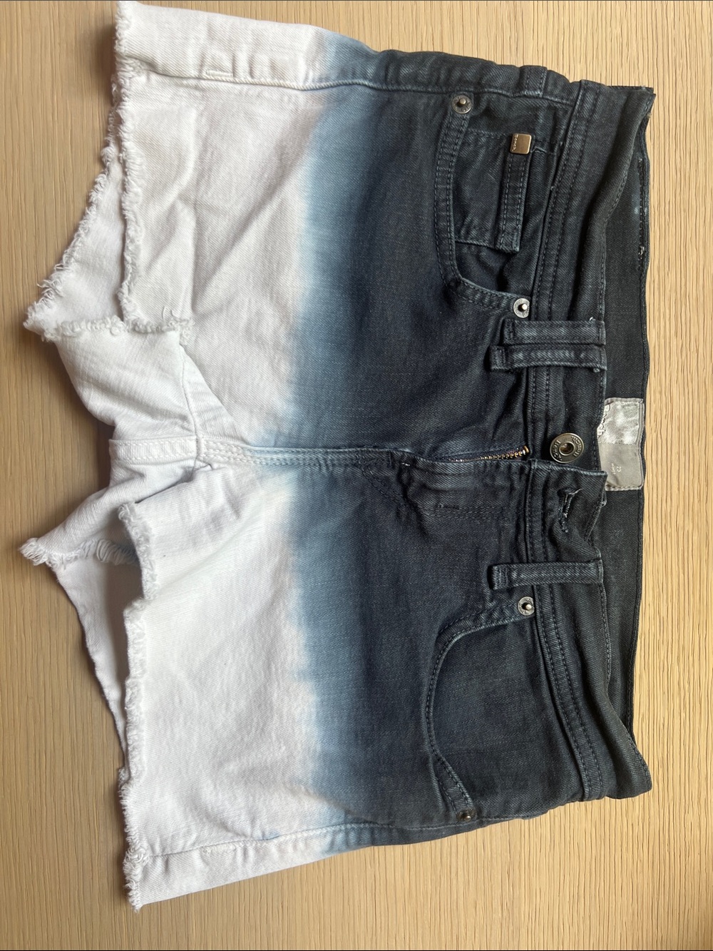 Bench Black and White Ombre Denim Cutoff Shorts